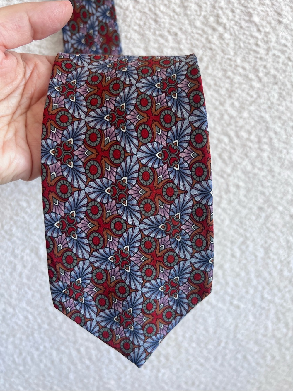 Christian Dior Monsieur Vintage Men’s‎ Silk Geometric Neck Tie Silk Brown